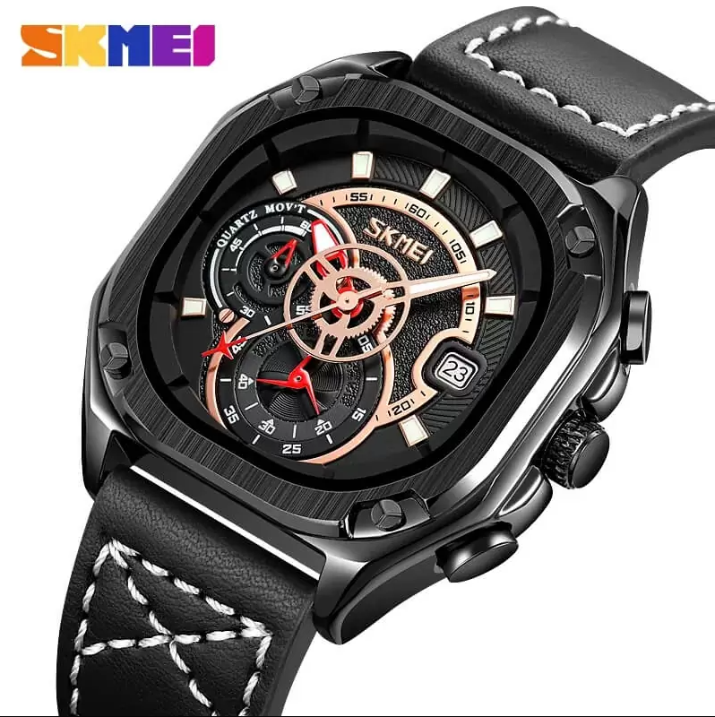 Jam Tangan Pria Analog Leather Original SKMEI 9313CL