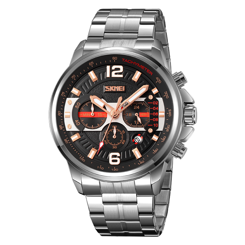 Jam Tangan Pria Analog Stainless Original SKMEI 9332CS