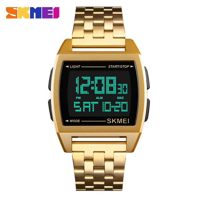 Jam Tangan Pria Digital Original SKMEI DG1368 Gold