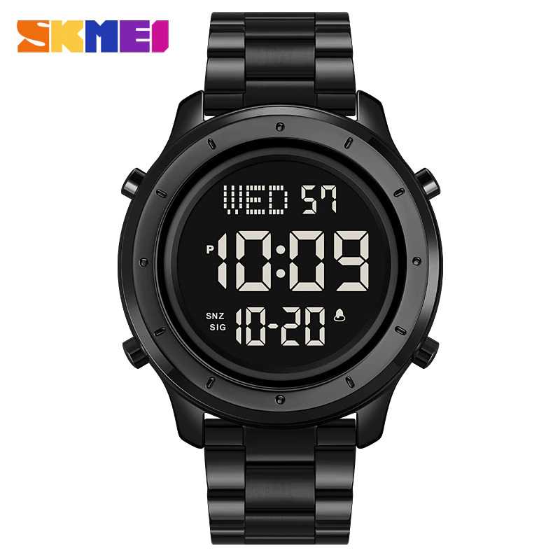 Jam Tangan Pria Digital Stainless Original SKMEI DG1864 Black