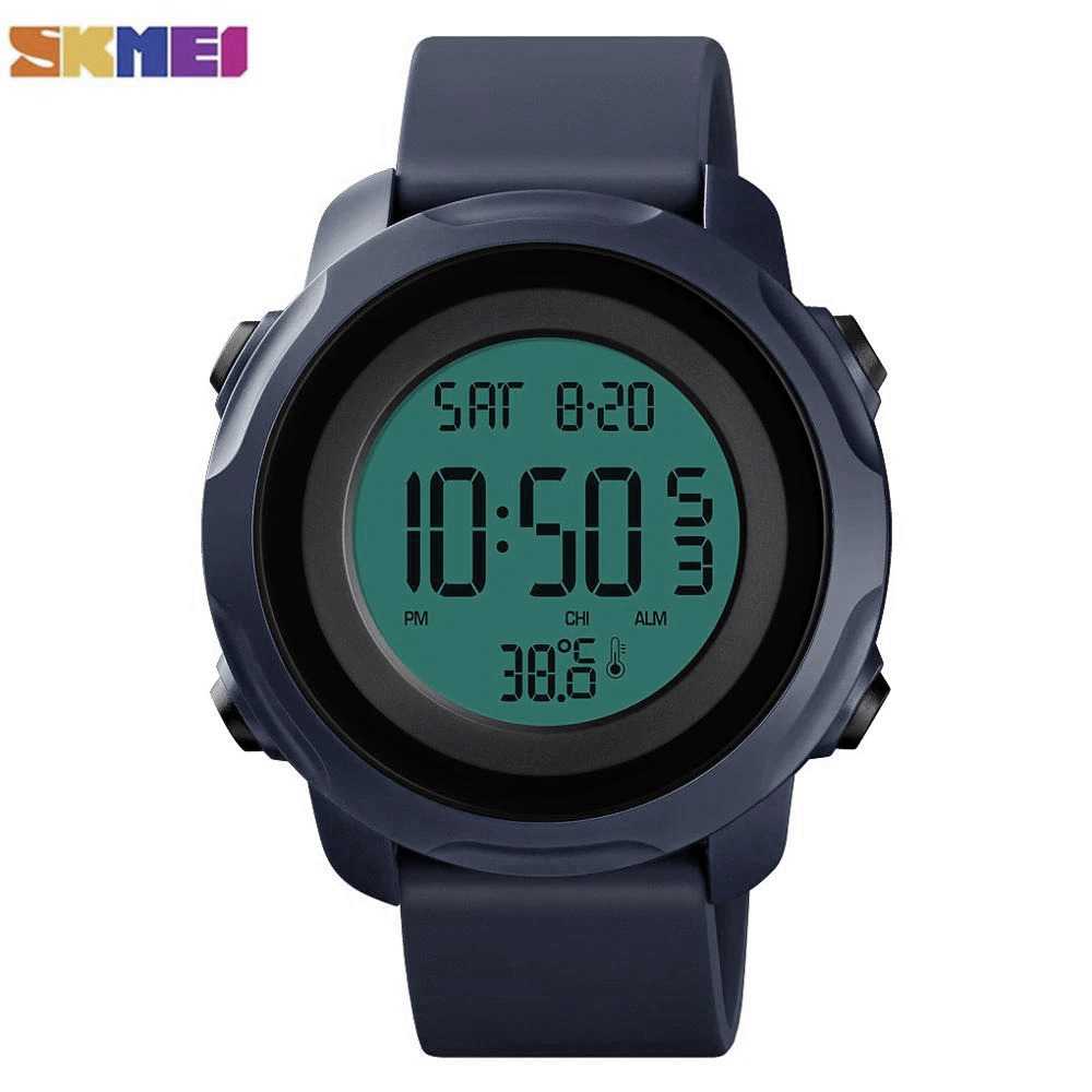 Jam Tangan Pria Digital Termometer Original SKMEI DG1682 Biru