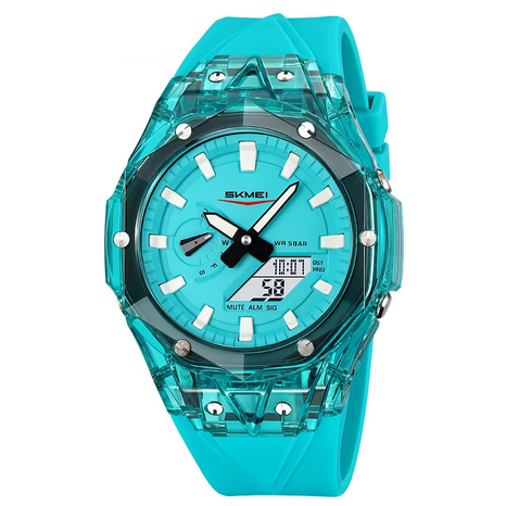 Jam Tangan Pria Dual Time Original SKMEI AD2411 Biru