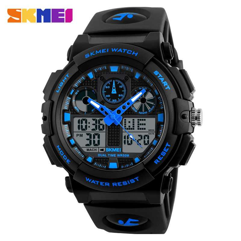 Jam Tangan Pria Dual Time Original SKMEI AD1270 Biru
