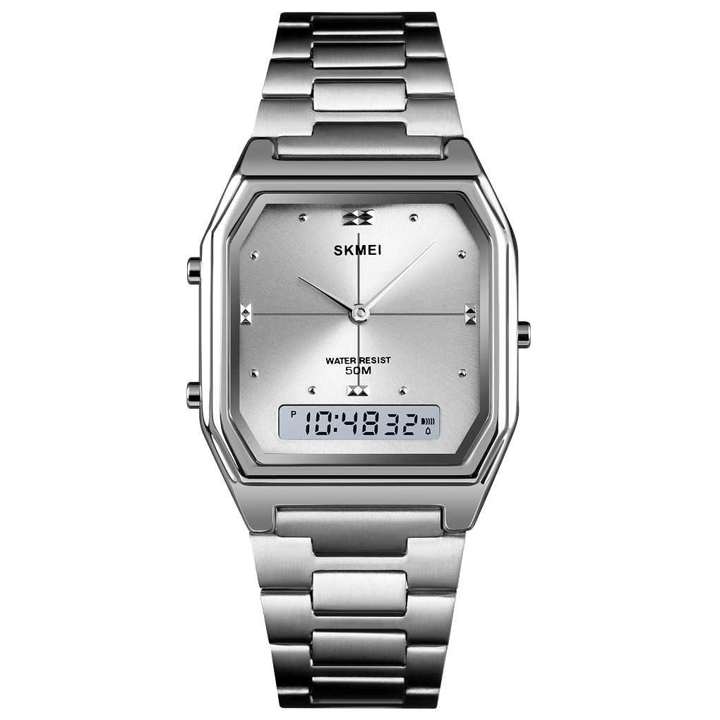 Jam Tangan Pria Digital Analog SKMEI DG1612 Silver