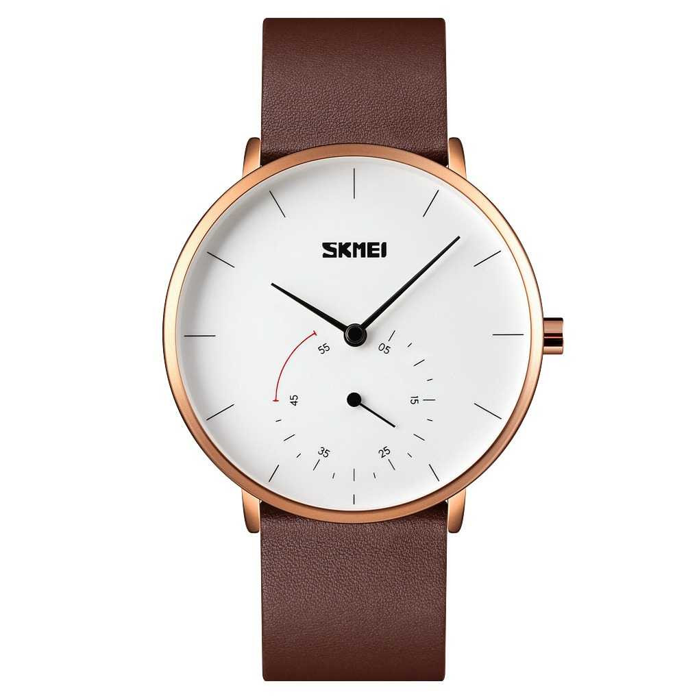 Jam Tangan Pria Analog Leather Original SKMEI 9213CS Rose