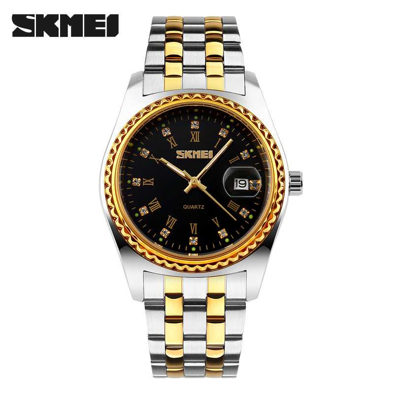 Jam Tangan Pria Analog Stainless Original SKMEI 9098CS