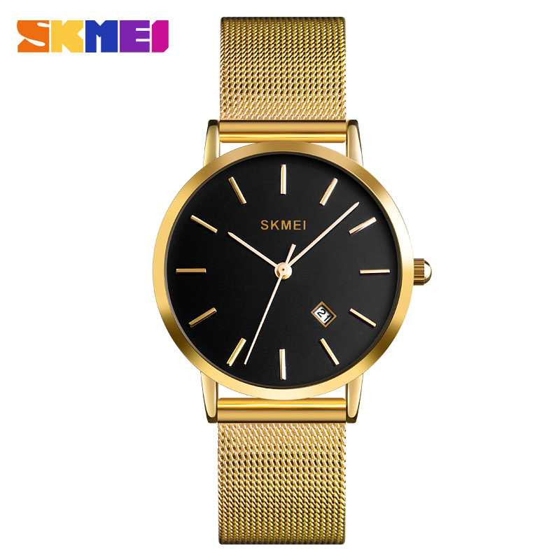 Jam Tangan Pria Analog Stainless Original SKMEI 1530CS Gold