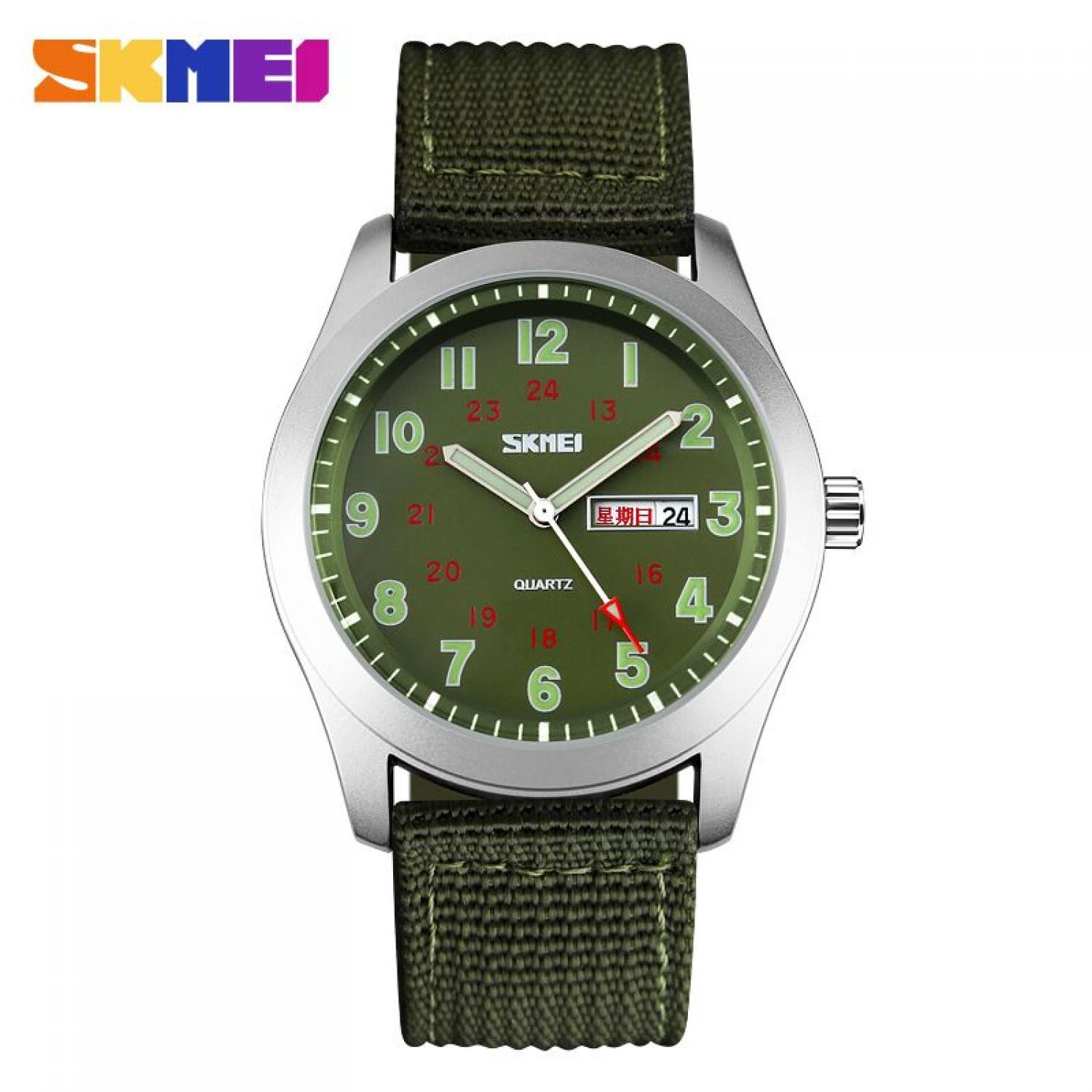 Jam Tangan Pria Analog Original SKMEI 9112C Hijau