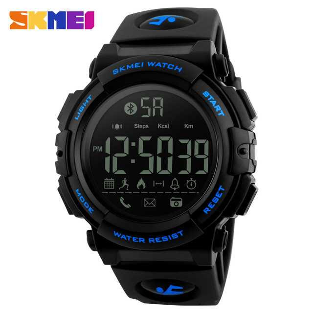 Jam Tangan Pria Smart Watch Bluetooth Original SKMEI DG1303 Biru