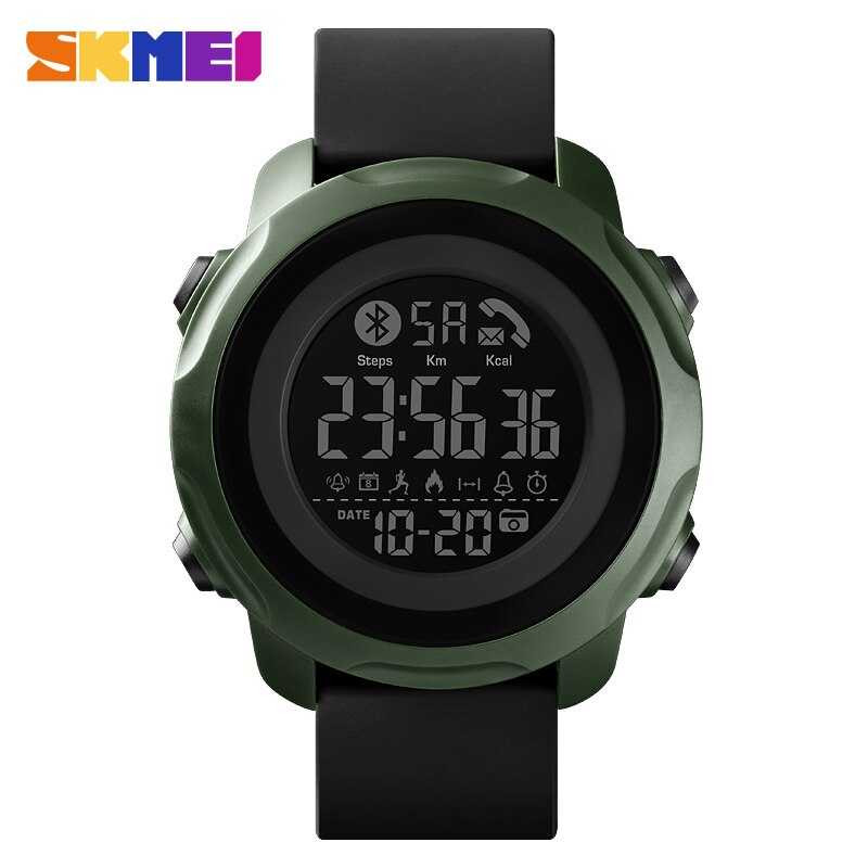 Jam Tangan Pria Smart Watch Bluetooth Original SKMEI DG1572 Army