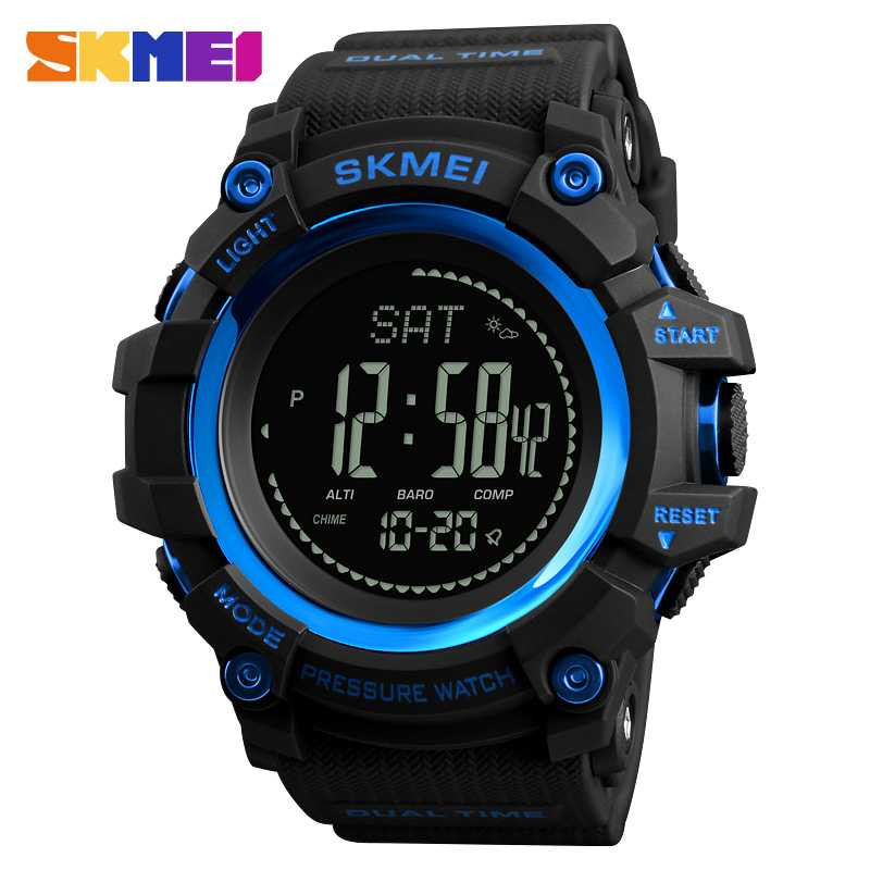 Jam Tangan Pria Digital Compass Pedometer Original SKMEI DG1358 Biru