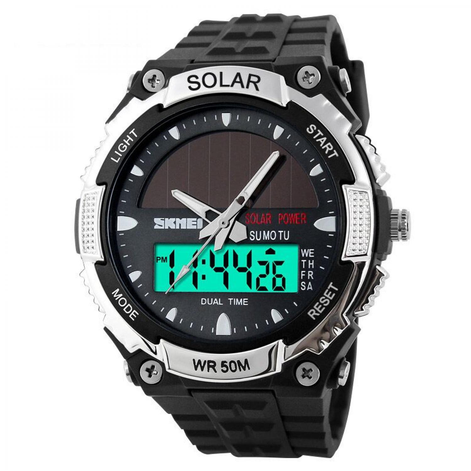 Jam Tangan Pria Dual Time Solar Original SKMEI AD1049E