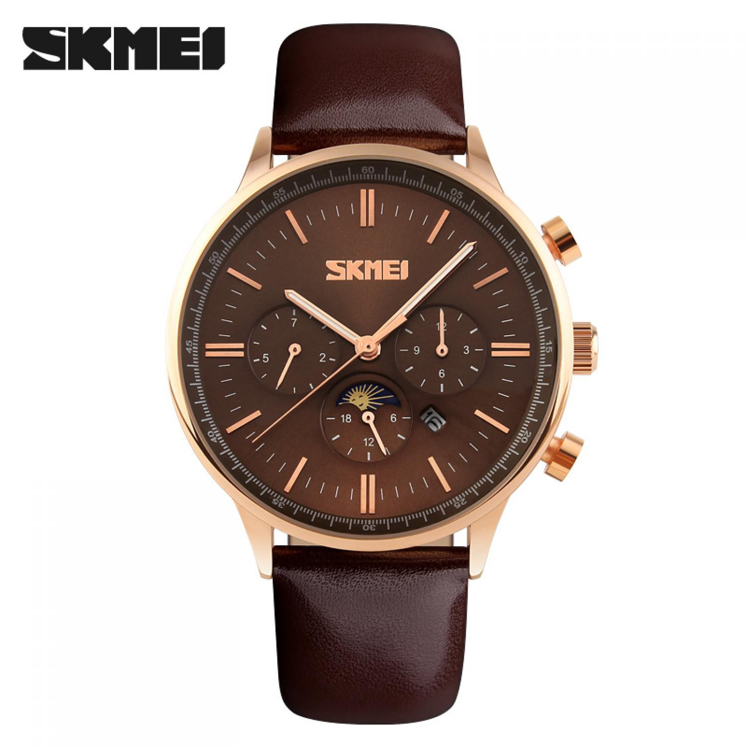 jual jam tangan pria skmei original analog casual leather 9117cl coklat jual jam tangan pria skmei original analog casual leather 9117cl coklat