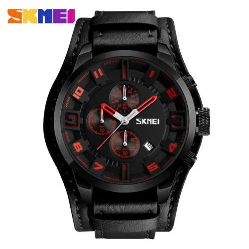 Jam Tangan Pria Original Analog Leather SKMEI 9165CL