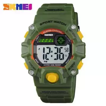 Jam Tangan Anak Digital LED Original SKMEI DG1484 Hijau