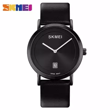 Jam Tangan Pria Analog  Leather Original SKMEI 1907CL Black