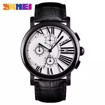 Jam Tangan Pria Analog Leather Original SKMEI 9196CL