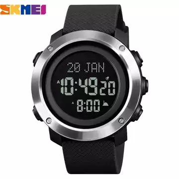 Jam Tangan Pria Digital Kiblat Original SKMEI DG1728 Steel