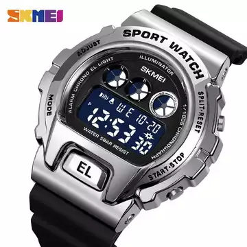 Jam Tangan Pria Digital Original SKMEI DG1905 Silver