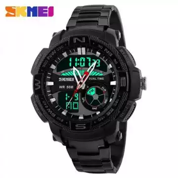 Jam Tangan Pria Dual Time Original SKMEI AD1121 Hitam
