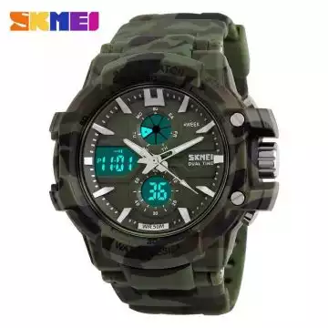 Jam Tangan Pria Dual Time Original SKMEI AD0990 Army