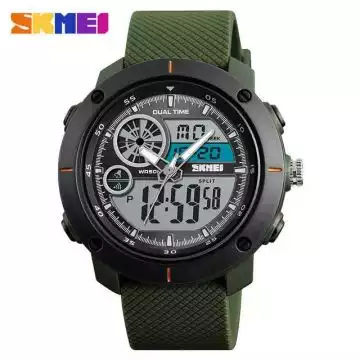Jam Tangan Pria Dual Time Original SKMEI AD1361 Army