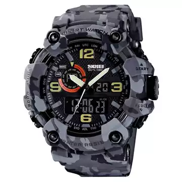 Jam Tangan Pria Dual Time Original SKMEI AD1520 Army