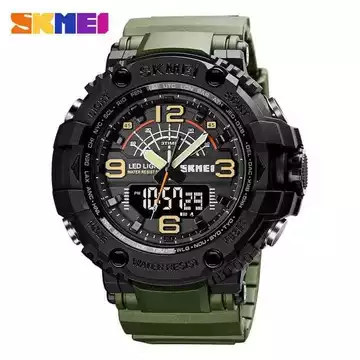 Jam Tangan Pria Dual Time Original SKMEI AD1617 Army