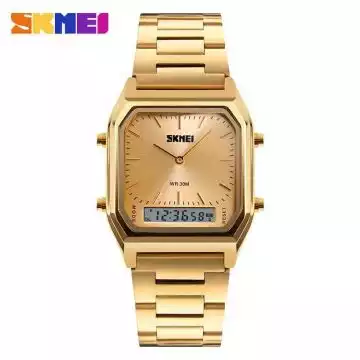 Jam Tangan Pria Digital Analog SKMEI DG1220 Gold