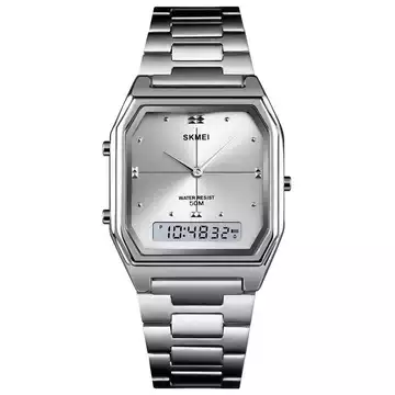 Jam Tangan Pria Digital Analog SKMEI DG1612 Silver