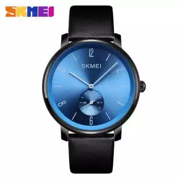 Jam Tangan Pria Analog  Leather Original SKMEI 1398CL Biru