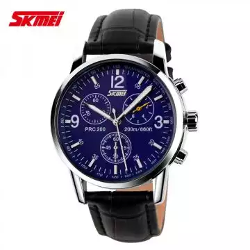 Jam Tangan Pria Analog  Leather Original SKMEI 9070CL Biru