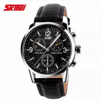 Jam Tangan Pria Analog  Leather Original SKMEI 9070CL