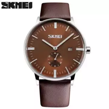 Jam Tangan Pria Analog  Leather Original SKMEI 9083CL Coffee