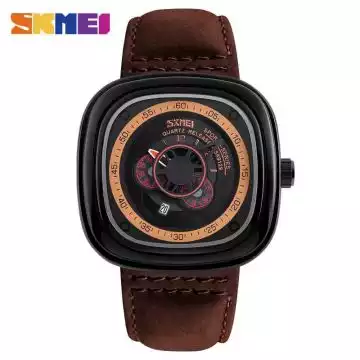 Jam Tangan Pria Analog Leather Original SKMEI 9129