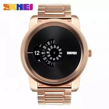 Jam Tangan Pria Analog Original SKMEI AD1171 Gold