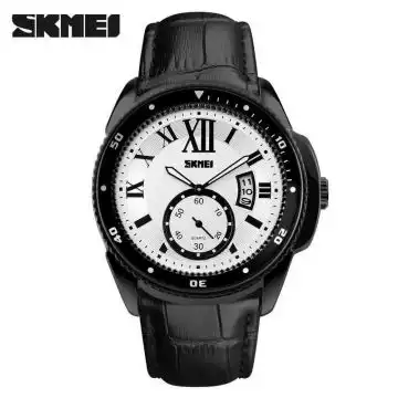 Jam Tangan Pria Analog Leather Original SKMEI 1135CL Hitam