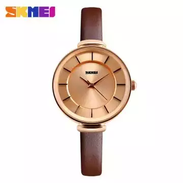 Jam Tangan Wanita Analog Leather Original SKMEI 1184CL Coklat