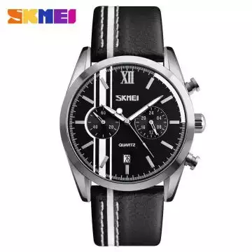 Jam Tangan Pria Analog Leather Original SKMEI 9148CL Putih