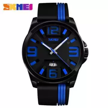 Jam Tangan Pria Analog Leather Original SKMEI 9171CL Biru
