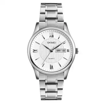 Jam Tangan Pria Analog Stainless Original SKMEI 1261 Silver