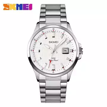 Jam Tangan Pria Analog Stainless Original SKMEI 1654CS Silver