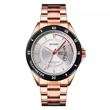 Jam Tangan Pria Analog Stainless Original SKMEI 1641CS Rose