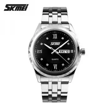 Jam Tangan Pria Analog Stainless Original SKMEI 9100CS