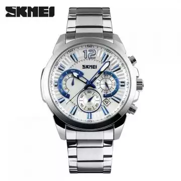 Jam Tangan Pria Analog Stainless Original SKMEI 9108CS