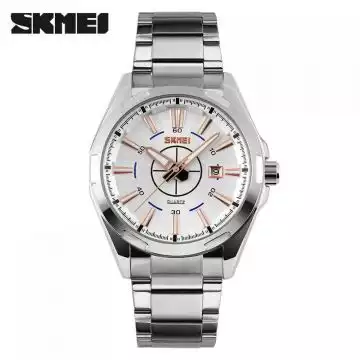 Jam Tangan Pria Analog Stainless Original SKMEI 9118CS Emas