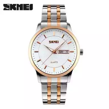 Jam Tangan Pria Analog Stainless Original SKMEI 9119CS Putih