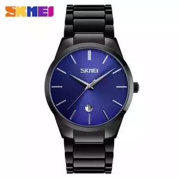 Jam Tangan Pria Analog Stainless Original SKMEI 9140CS Biru