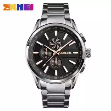 Jam Tangan Pria Analog Stainless Original SKMEI 9175CS Gold
