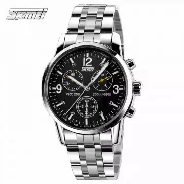 Jam Tangan Pria Analog Stainless Original SKMEI 9070CL